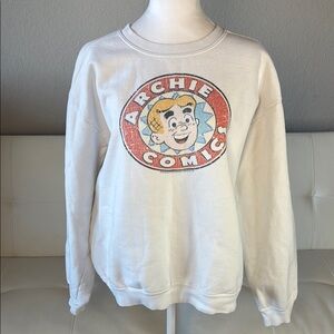 2010 Archie Comics Graphic  White Pullover Sweatshirt - Archie Andrews